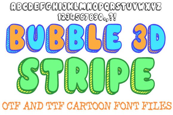 Bubble 3d Stripe: A Vibrant Display Font for Digital Design