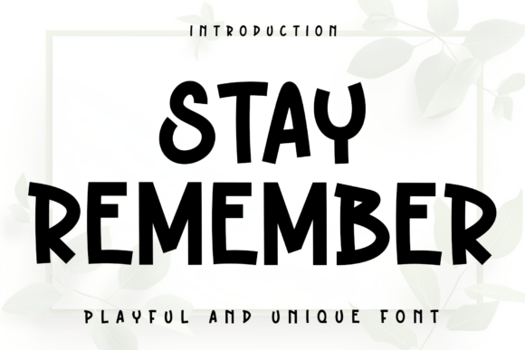 Stay Remember: A Casual Display Font for Modern Web Design